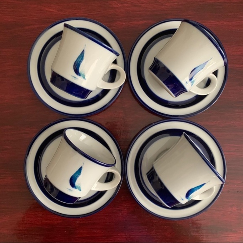 Set Of 4 Noritake Running Free Cup & Saucer - Picture 3 of 12